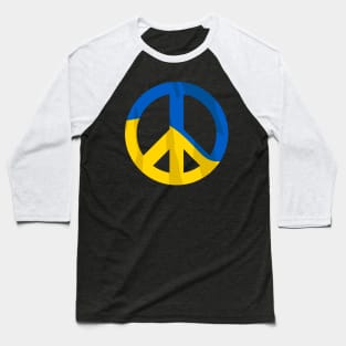 Retro Ukraine Peace Sign with Ukraine Flag Overlay Design Baseball T-Shirt